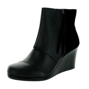 TOMS Desert High Wedge Suede & Leather Bootie